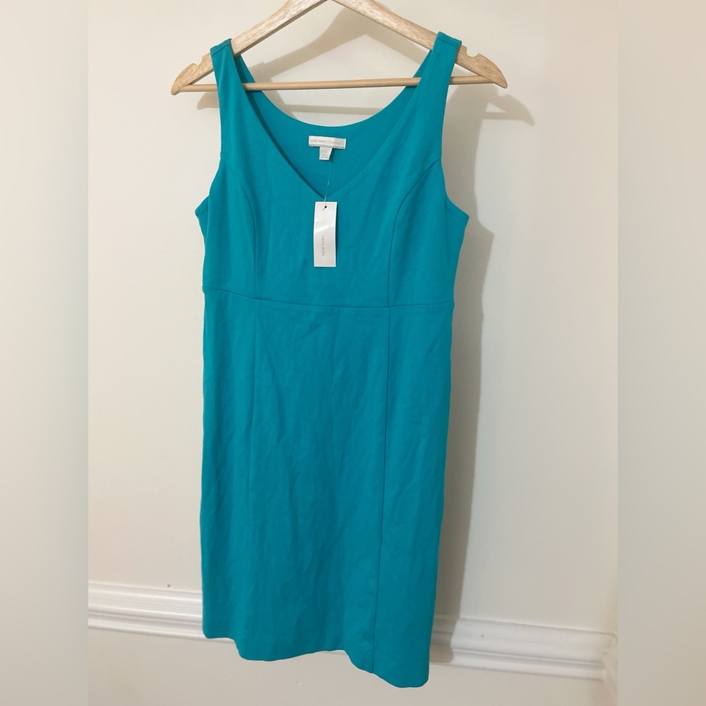 New York & Company Teal Sleeveless Sheath Dress |‎ XS | NWT